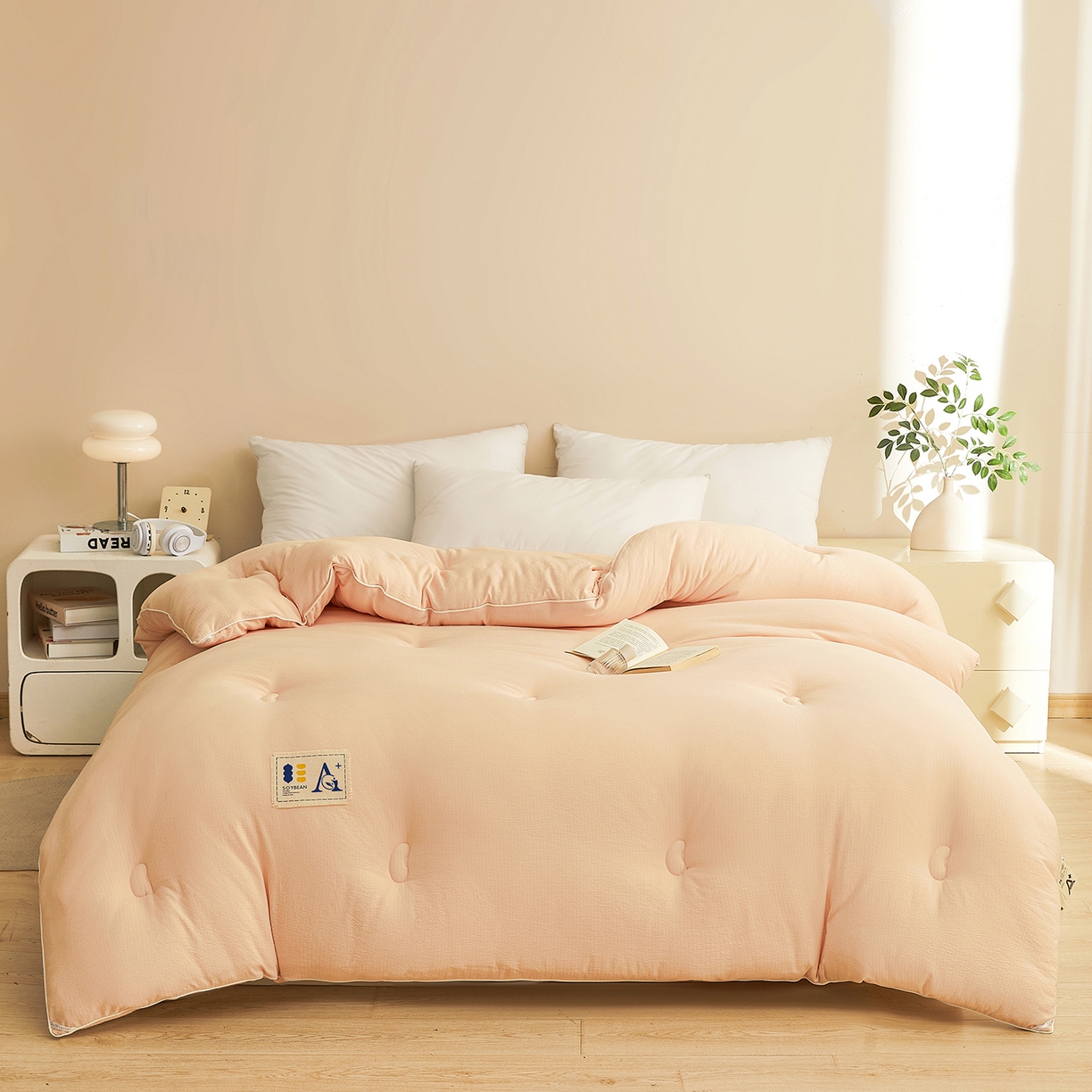 91家纺网 家纺一手货源 找家纺 金喜 2025新款棉麻皱皱纱被芯春秋被冬被加厚被子大豆绗缝被子四季被 雅玉