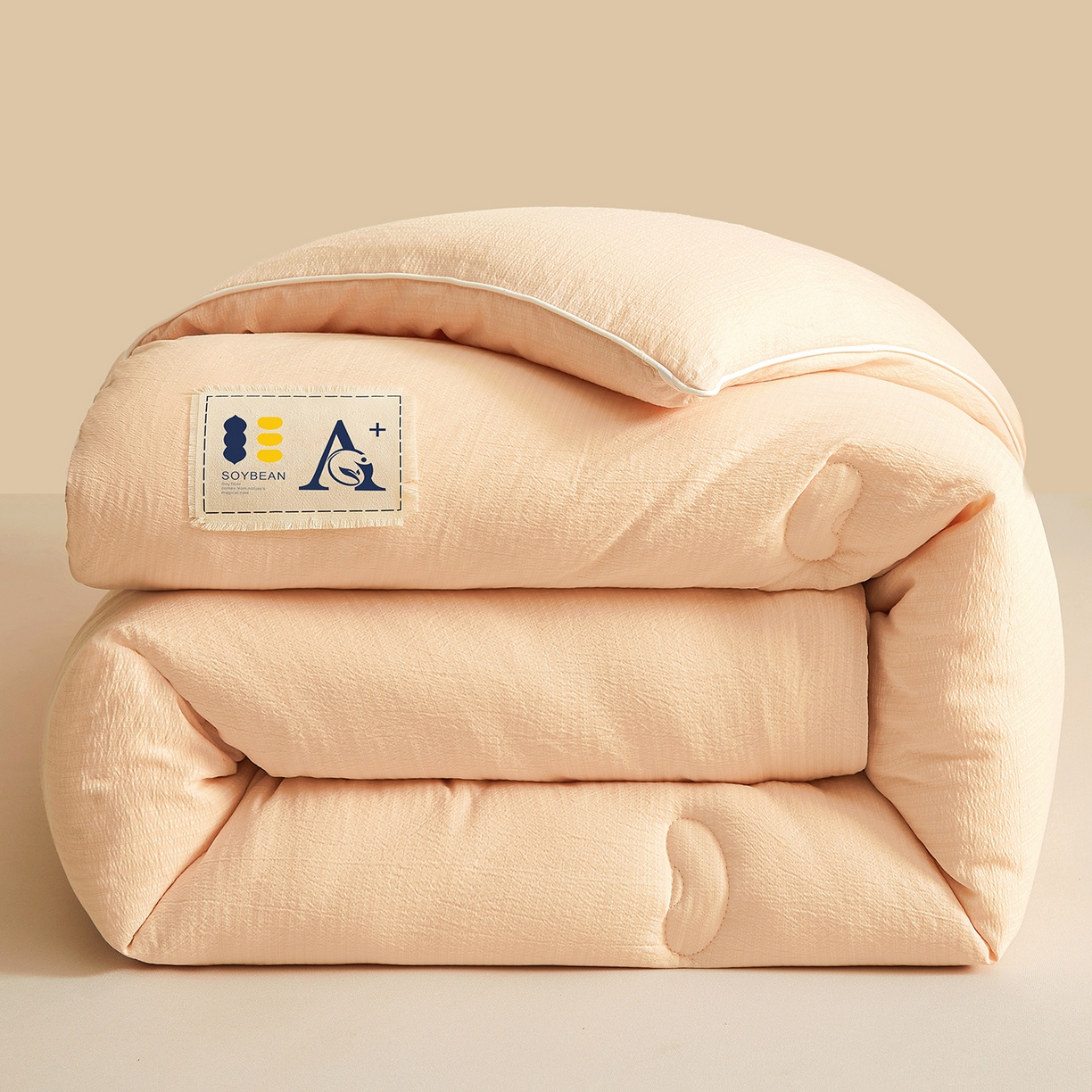 91家纺网 家纺一手货源 找家纺 金喜 2025新款棉麻皱皱纱被芯春秋被冬被加厚被子大豆绗缝被子四季被 雅玉