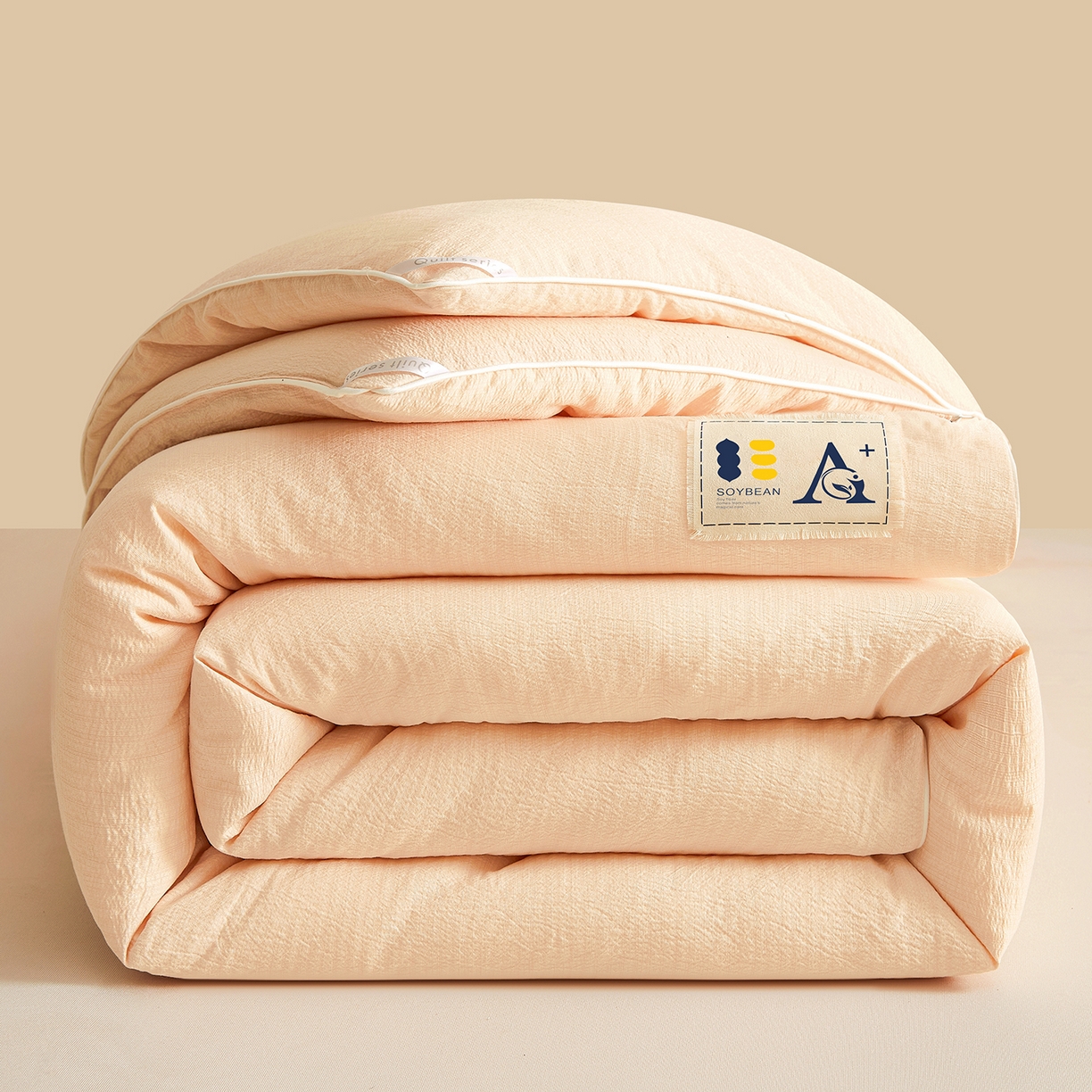 91家纺网 家纺一手货源 找家纺 金喜 2025新款棉麻皱皱纱被芯春秋被冬被加厚被子大豆绗缝被子四季被 雅玉