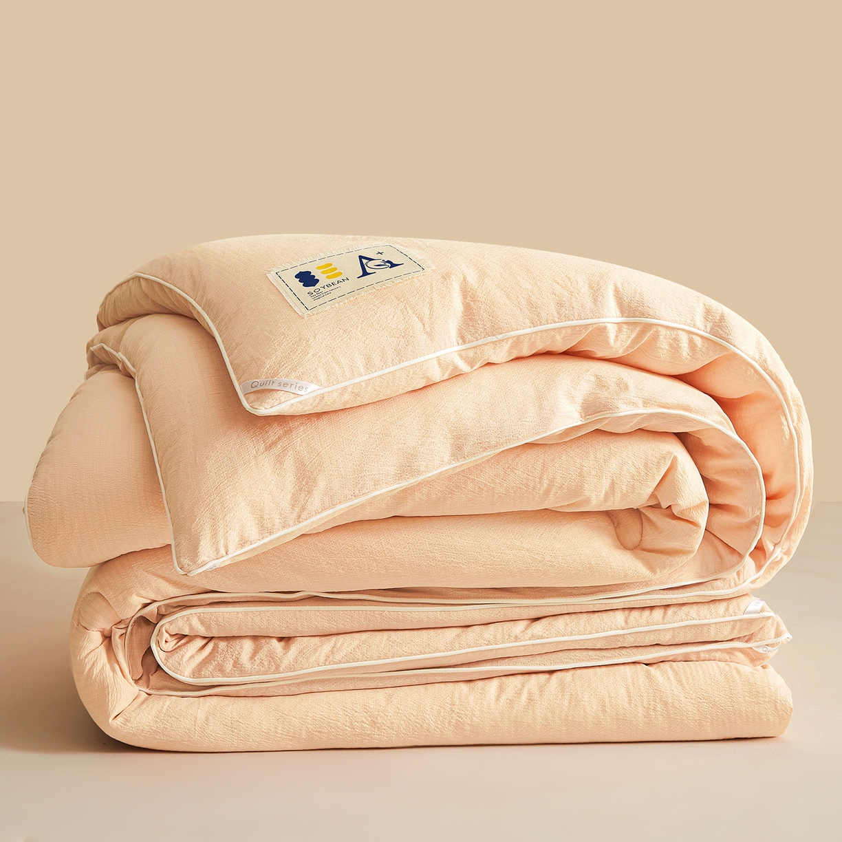 91家纺网 家纺一手货源 找家纺 金喜 2025新款棉麻皱皱纱被芯春秋被冬被加厚被子大豆绗缝被子四季被 雅玉