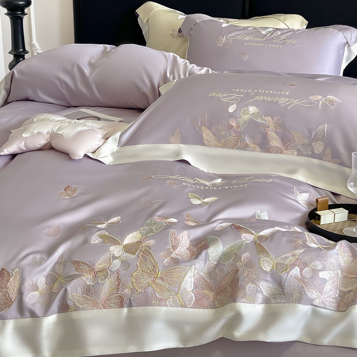 91家纺网 家纺一手货源 找家纺 （总） 2025直播爆款A类贡缎长绒棉四件套纯棉全棉重工刺绣被套床单高端拼接床上用品