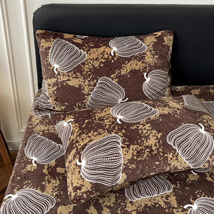 91家纺网 家纺一手货源 找家纺 朵朵家纺 2025新款加厚牛奶绒印花单床笠单品学生宿舍床垫保护套 床笠（床垫保护套可定制尺寸 ） 感恩南瓜