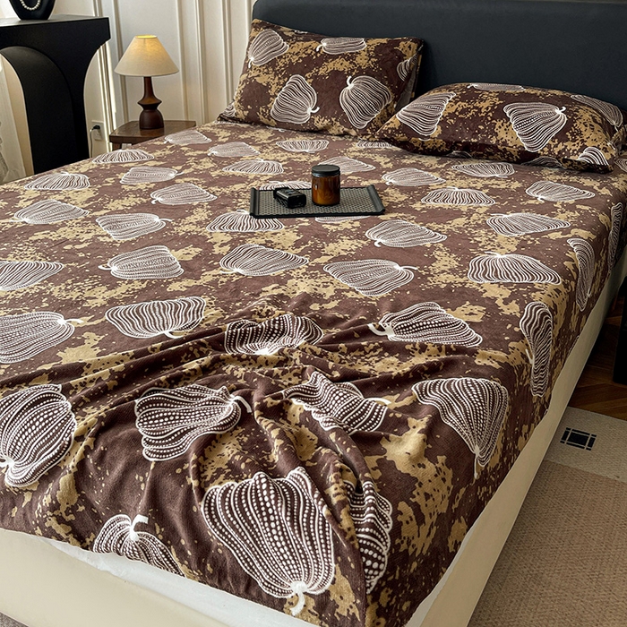 91家纺网 家纺一手货源 找家纺 朵朵家纺 2025新款加厚牛奶绒印花单床笠单品学生宿舍床垫保护套 床笠（床垫保护套可定制尺寸 ） 感恩南瓜