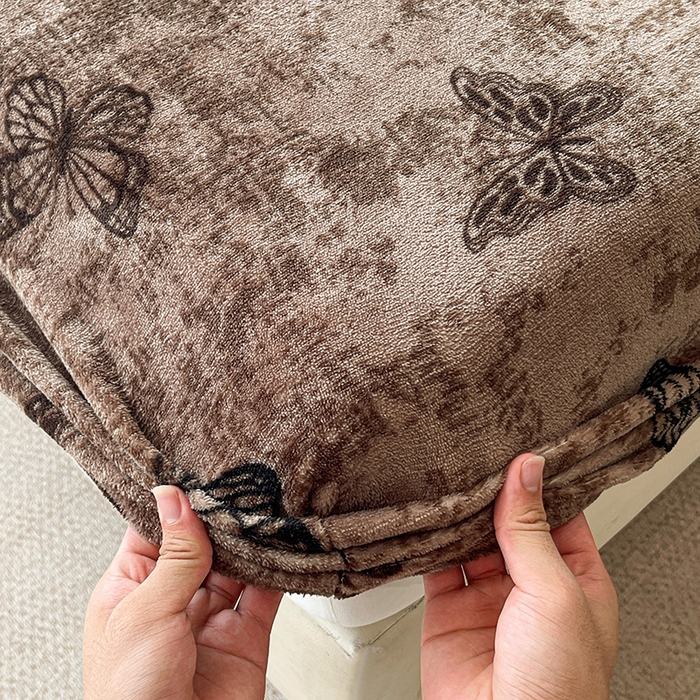 91家纺网 家纺一手货源 找家纺 朵朵家纺 2025新款加厚牛奶绒印花单床笠单品学生宿舍床垫保护套 床笠（床垫保护套可定制尺寸 ） 可可蝴蝶