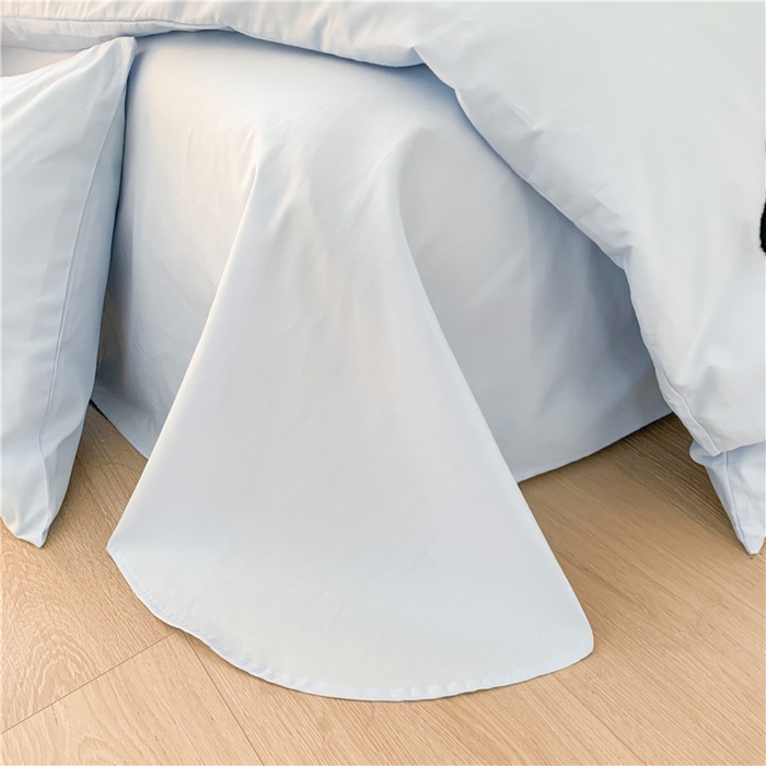 91家纺网 家纺一手货源 找家纺 如意朵 2025新款全棉纯棉小清新印花加绣花四件套 俏皮狗狗蓝