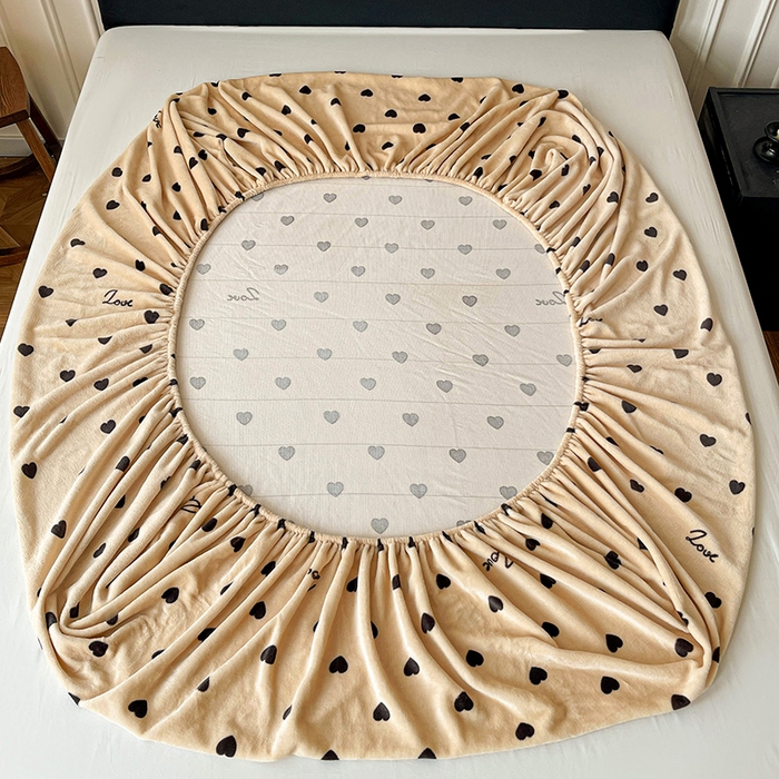 91家纺网 家纺一手货源 找家纺 朵朵家纺 2025新款加厚牛奶绒印花单床笠单品学生宿舍床垫保护套 床笠（床垫保护套可定制尺寸 ） 满心欢喜