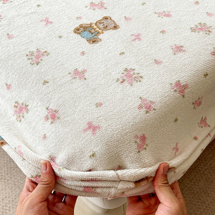 91家纺网 家纺一手货源 找家纺 朵朵家纺 2025新款加厚牛奶绒印花单床笠单品学生宿舍床垫保护套 床笠（床垫保护套可定制尺寸 ） 玫瑰小熊