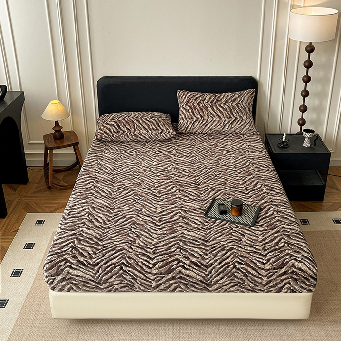 91家纺网 家纺一手货源 找家纺 朵朵家纺 2025新款加厚牛奶绒印花单床笠单品学生宿舍床垫保护套 床笠（床垫保护套可定制尺寸 ） 摩卡生活