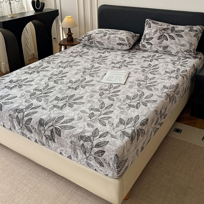 91家纺网 家纺一手货源 找家纺 朵朵家纺 2025新款加厚牛奶绒印花单床笠单品学生宿舍床垫保护套 床笠（床垫保护套可定制尺寸 ） 一叶知秋