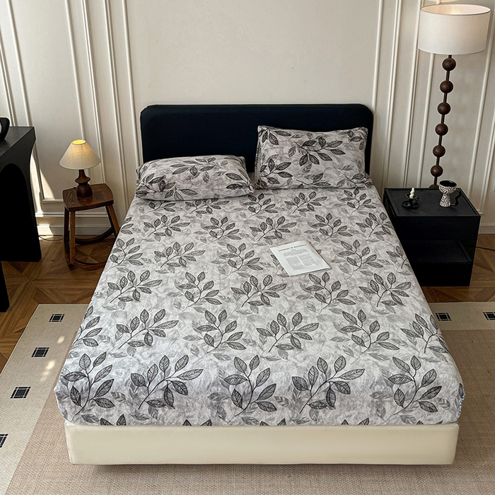 91家纺网 家纺一手货源 找家纺 朵朵家纺 2025新款加厚牛奶绒印花单床笠单品学生宿舍床垫保护套 床笠（床垫保护套可定制尺寸 ） 一叶知秋