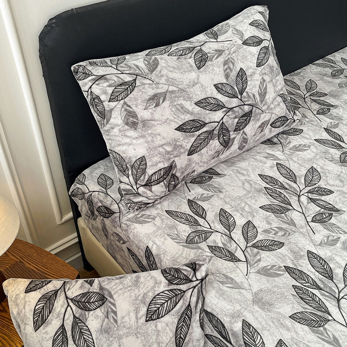 91家纺网 家纺一手货源 找家纺 朵朵家纺 2025新款加厚牛奶绒印花单床笠单品学生宿舍床垫保护套 床笠（床垫保护套可定制尺寸 ） 一叶知秋