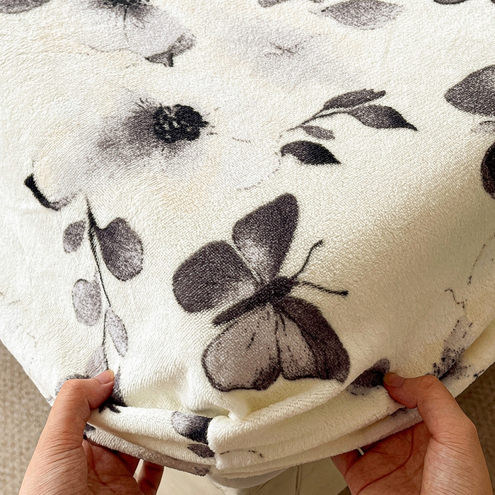 91家纺网 家纺一手货源 找家纺 朵朵家纺 2025新款加厚牛奶绒印花单床笠单品学生宿舍床垫保护套 床笠（床垫保护套可定制尺寸 ） 月光蝴蝶