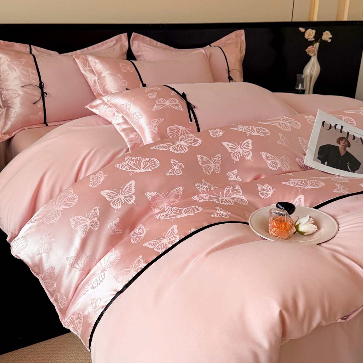 91家纺网 家纺一手货源 找家纺 （总）千希家纺2025新款水洗真丝大花边四件套