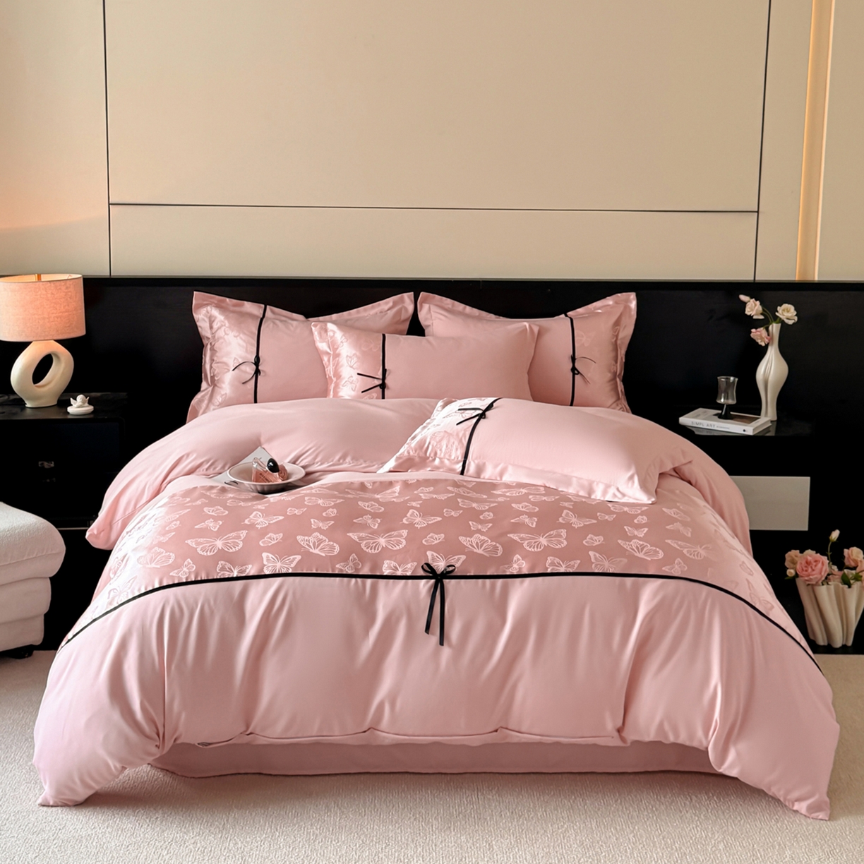 91家纺网 家纺一手货源 找家纺 （总）千希家纺 2025新款斜纹亲肤棉提花四件套-洛莉系列（提供买家秀）