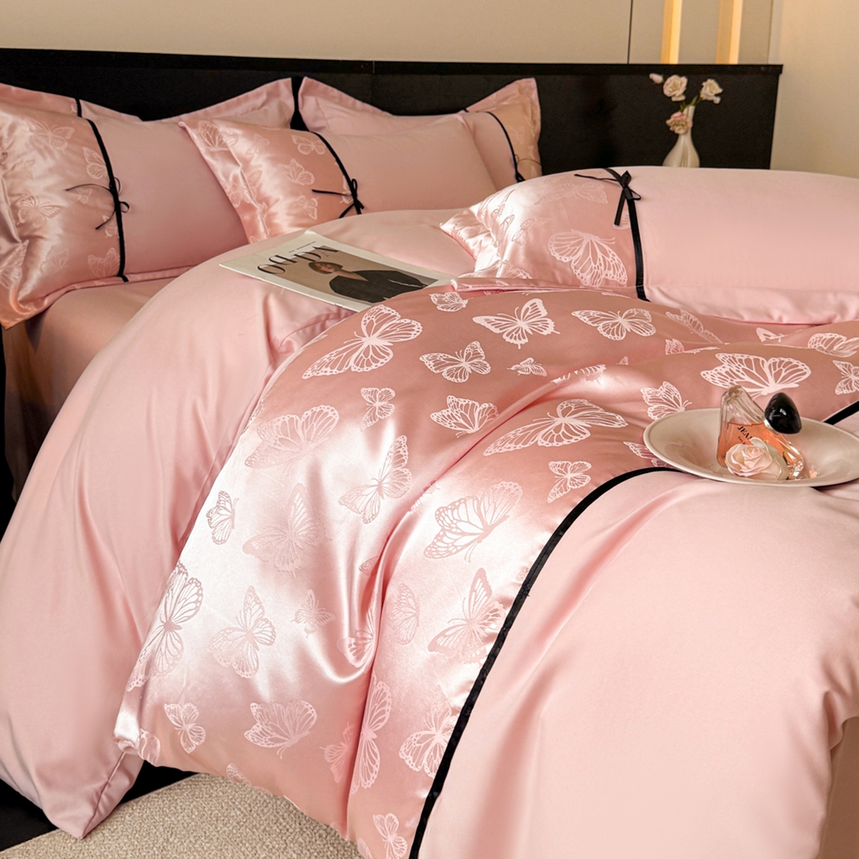 91家纺网 家纺一手货源 找家纺 （总）千希家纺 2025新款斜纹亲肤棉提花四件套-洛莉系列（提供买家秀）