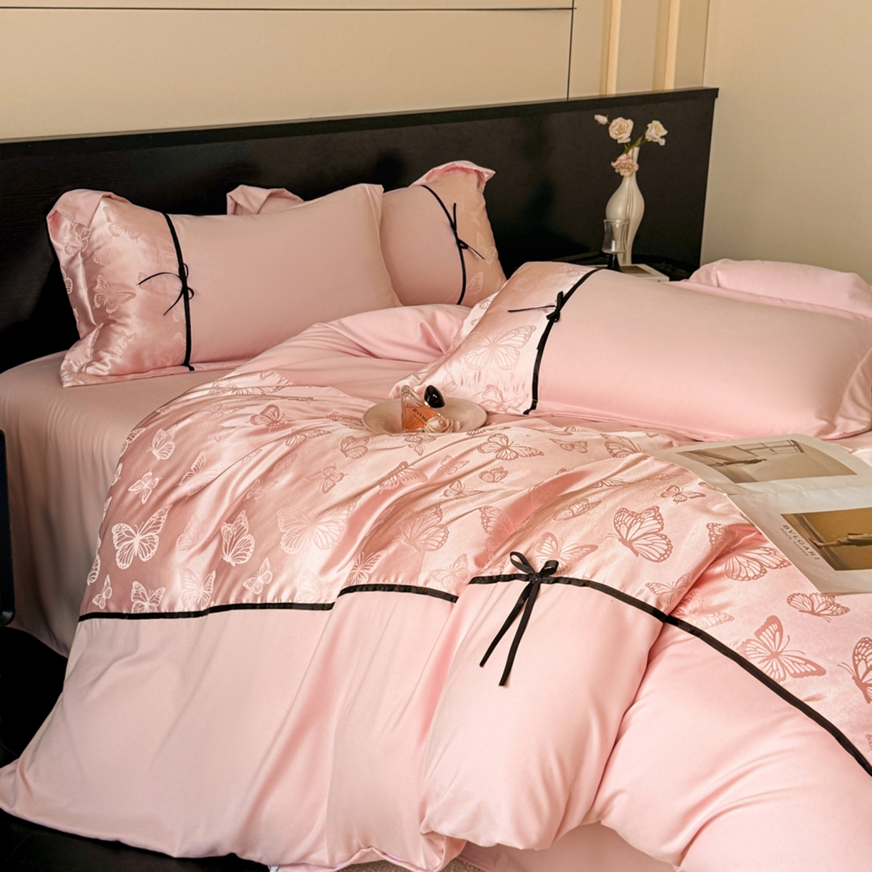 91家纺网 家纺一手货源 找家纺 （总）千希家纺 2025新款斜纹亲肤棉提花四件套-洛莉系列（提供买家秀）