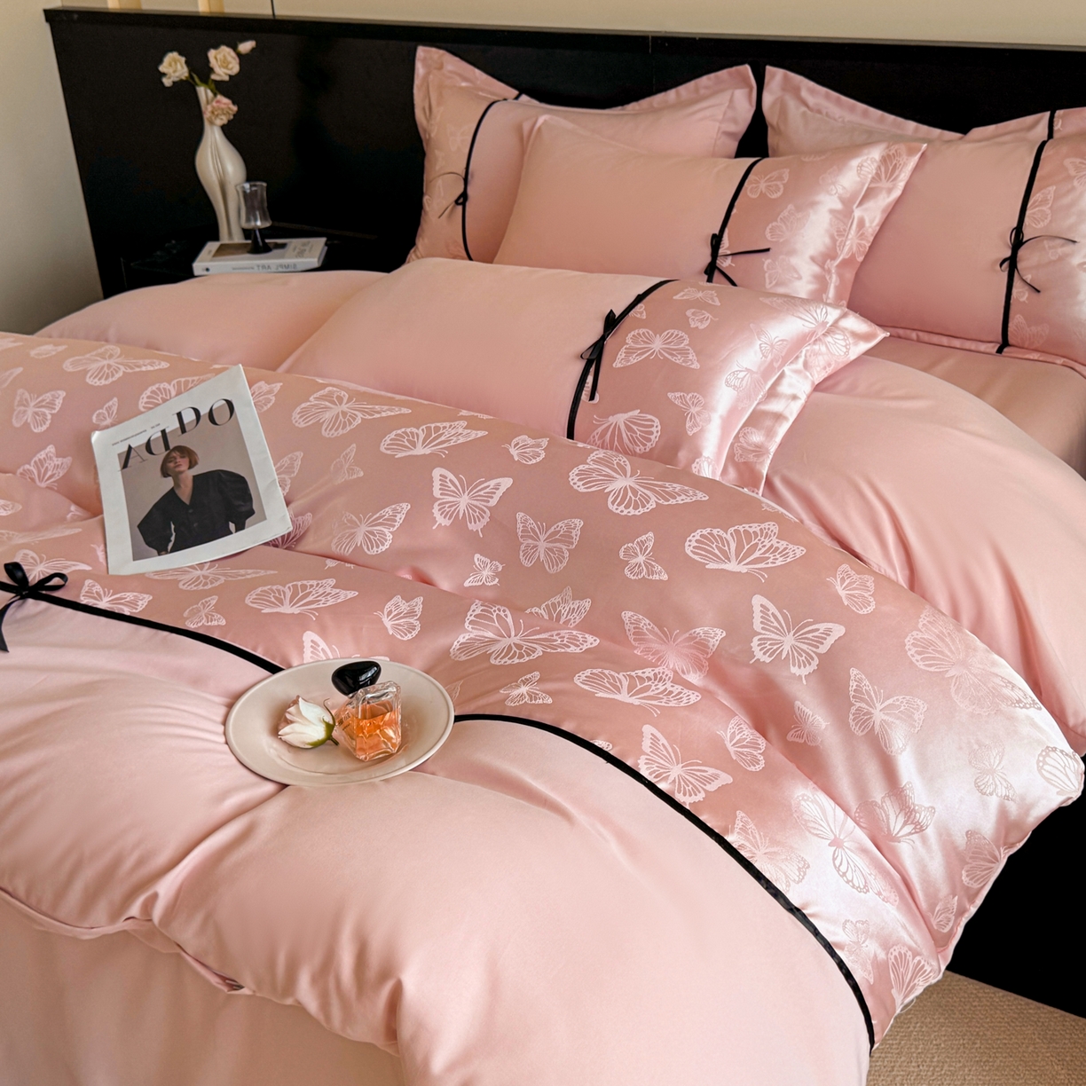 91家纺网 家纺一手货源 找家纺 （总）千希家纺 2025新款斜纹亲肤棉提花四件套-洛莉系列（提供买家秀）