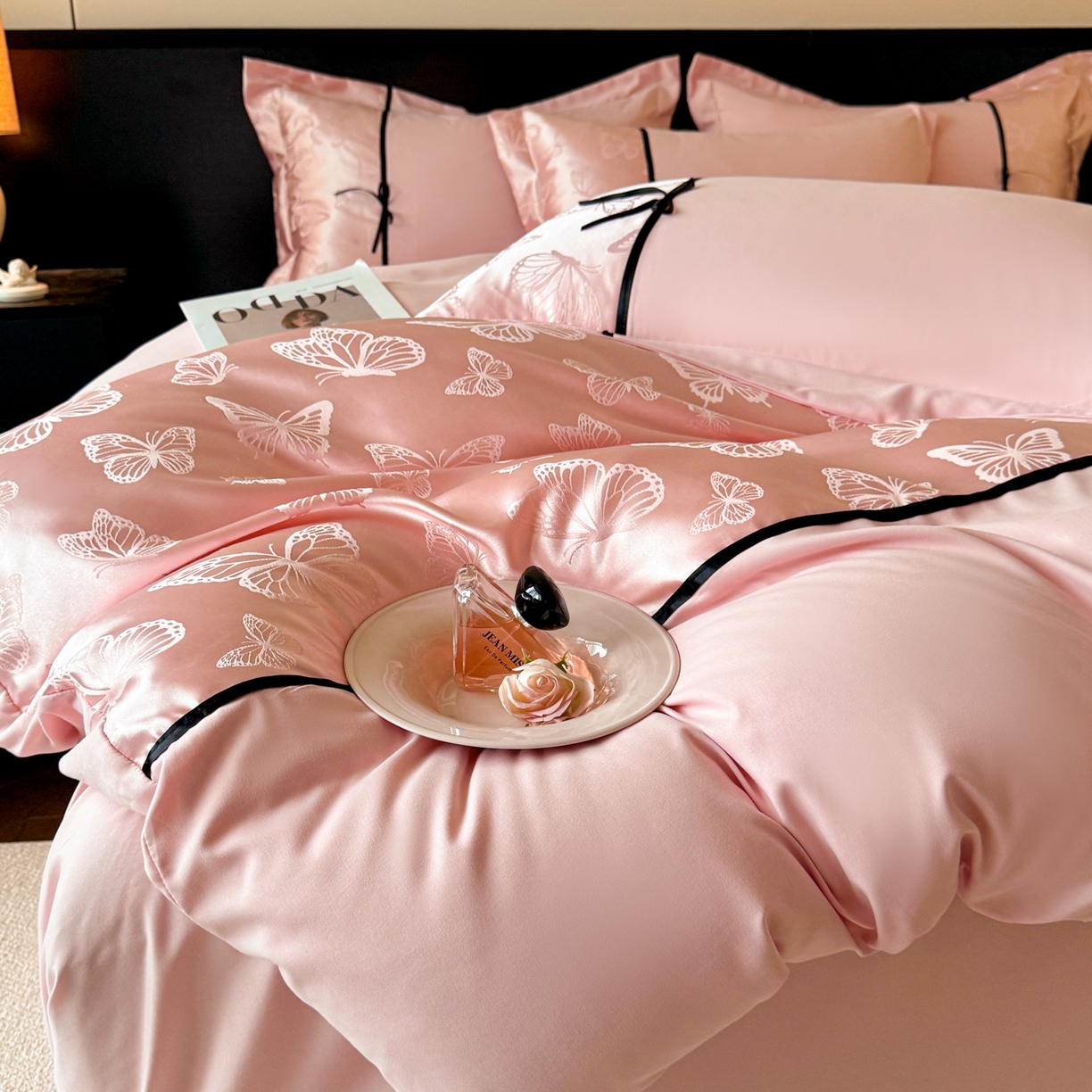 91家纺网 家纺一手货源 找家纺 （总）千希家纺 2025新款斜纹亲肤棉提花四件套-洛莉系列（提供买家秀）