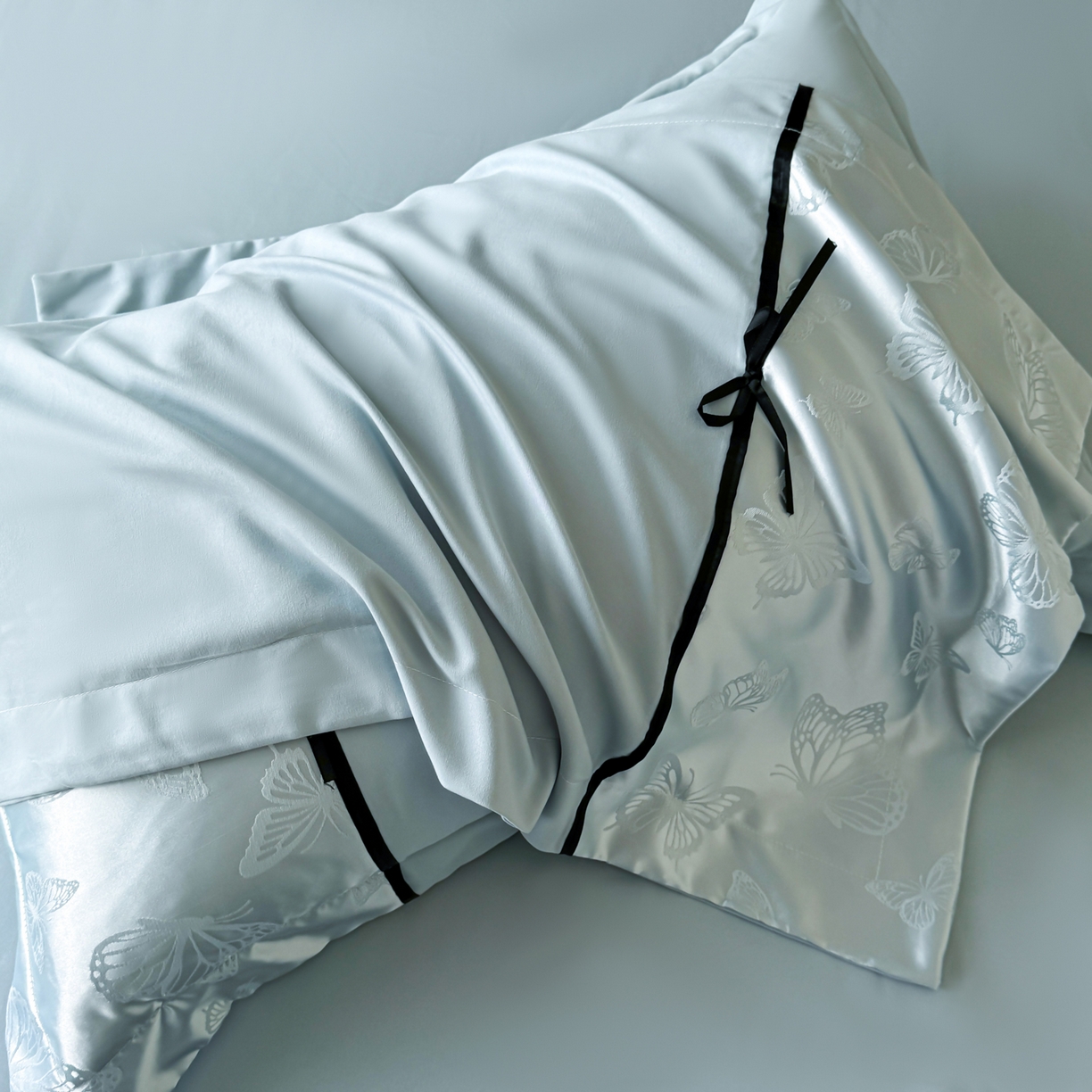 91家纺网 家纺一手货源 找家纺 千希家纺 2025新款斜纹亲肤棉提花四件套-洛莉系列（提供买家秀） 洛莉-海天蓝