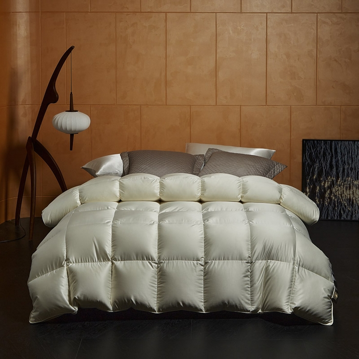 暖羽屋羽绒馆  2025新款国标95白鹅绒被芯 莱赛尔高端羽绒被子 绒子含量95羽绒被 双人婚庆冬被春秋被卡尔佩斯   X卡尔佩斯   米色