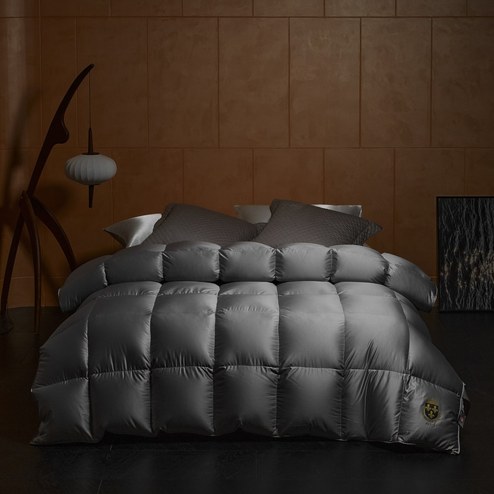 暖羽屋羽绒馆  2025新款国标95白鹅绒被芯 莱赛尔高端羽绒被子 绒子含量95羽绒被 双人婚庆冬被春秋被卡尔佩斯   X卡尔佩斯  灰色