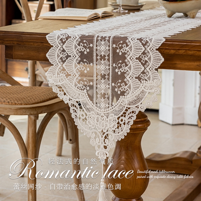 91家纺网 家纺一手货源 找家纺 （总）南通大梧纺织 2025新款法式复古水晶之恋桌旗