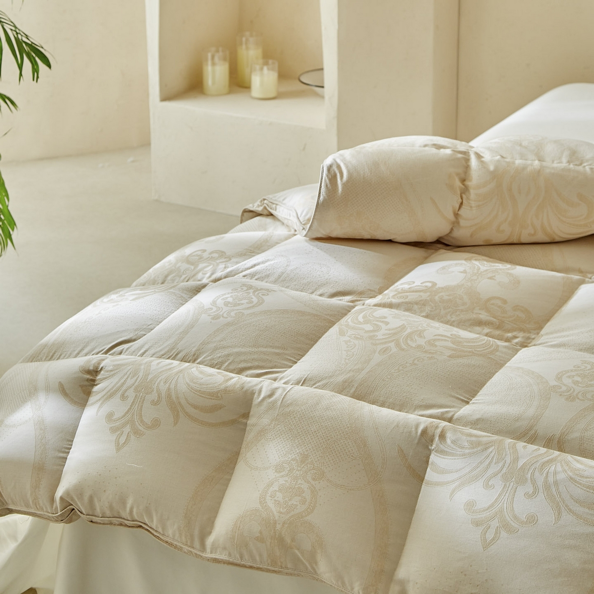 91家纺网 家纺一手货源 找家纺 （总）暖羽屋羽绒馆  2025新款绒子95白鸭绒被芯 A类彩棉 羽绒被子双人婚庆冬被2米床被子