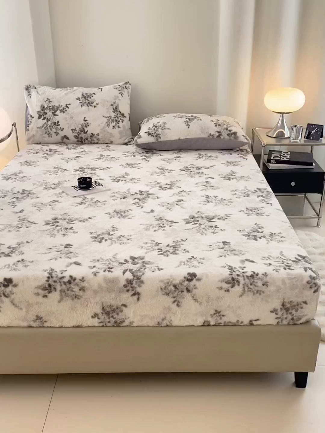 91家纺网 家纺一手货源 找家纺 悦织语 2025新款高克重加厚美拉德獭兔毛床笠床褥子床护垫 兔毛-繁花