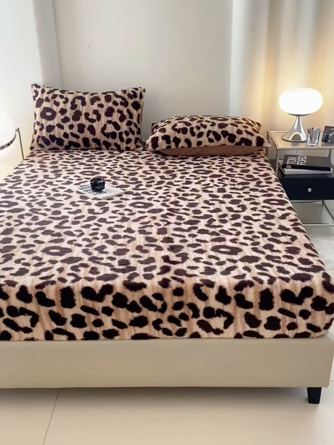 91家纺网 家纺一手货源 找家纺 悦织语 2025新款高克重加厚美拉德獭兔毛床笠床褥子床护垫 兔毛-豹纹