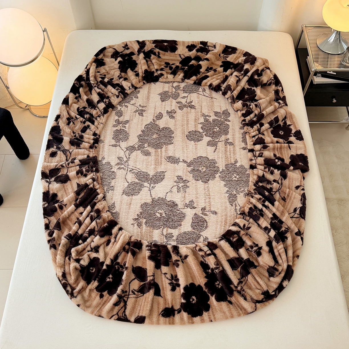 91家纺网 家纺一手货源 找家纺 悦织语 2025新款高克重加厚美拉德獭兔毛床笠床褥子床护垫 兔毛-漫漫