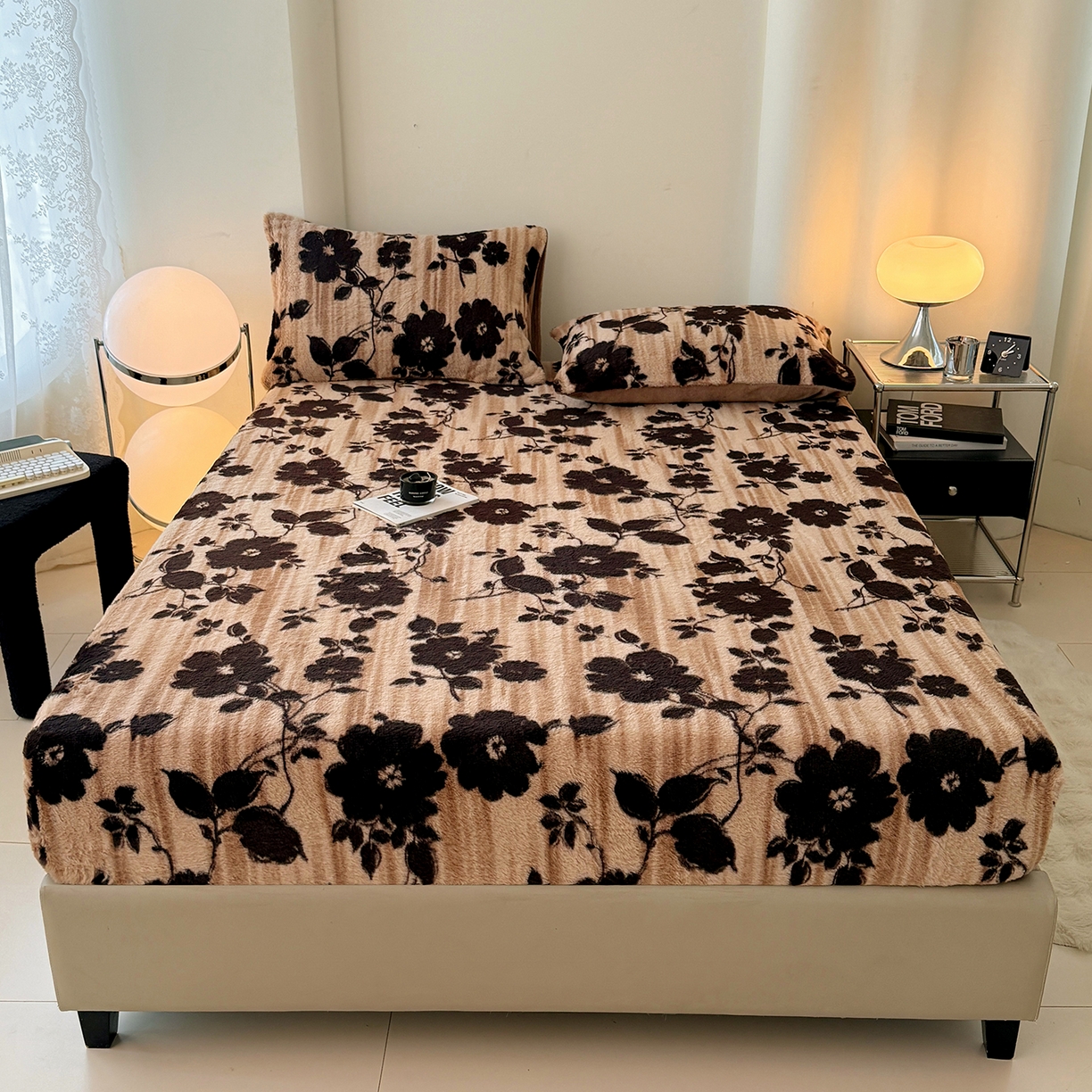 91家纺网 家纺一手货源 找家纺 悦织语 2025新款高克重加厚美拉德獭兔毛床笠床褥子床护垫 兔毛-漫漫