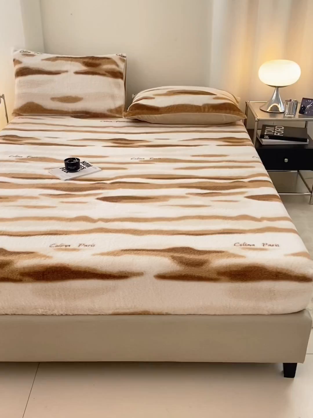 91家纺网 家纺一手货源 找家纺 悦织语 2025新款高克重加厚美拉德獭兔毛床笠床褥子床护垫 兔毛-拿铁纹