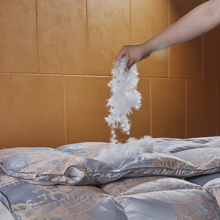 91家纺网 家纺一手货源 找家纺 暖羽屋羽绒馆  2025新款绒子含量95鹅绒被芯 双人羽绒被子 2米春秋被 冬被95白鹅绒被子1.8米床婚庆被芯 H凡尔赛纳