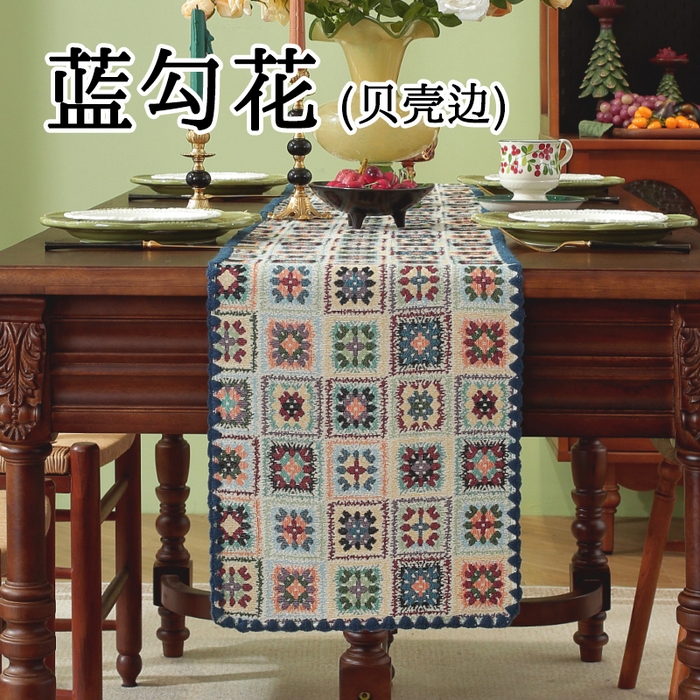 91家纺网 家纺一手货源 找家纺 （总）南通大梧纺织 2025新款家居美学美式田园春江町桌旗