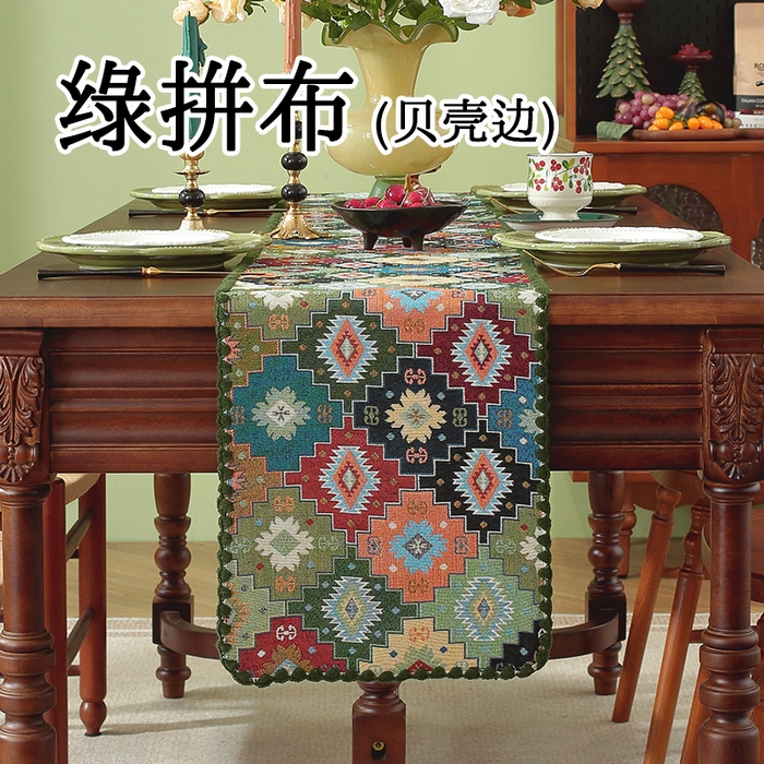 91家纺网 家纺一手货源 找家纺 （总）南通大梧纺织 2025新款家居美学美式田园春江町桌旗