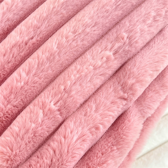 91家纺网 家纺一手货源 找家纺 梦舒羽 2025新款兔毛绒双人枕套牛奶绒加长法兰绒枕芯套法莱绒枕头套-抽条 兔毛绒抽条-云梦粉