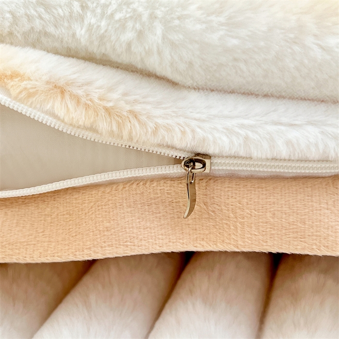 91家纺网 家纺一手货源 找家纺 梦舒羽 2025新款兔毛绒双人枕套牛奶绒加长法兰绒枕芯套法莱绒枕头套-抽条 兔毛绒抽条-梦幻奶咖