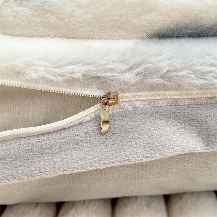 91家纺网 家纺一手货源 找家纺 梦舒羽 2025新款兔毛绒双人枕套牛奶绒加长法兰绒枕芯套法莱绒枕头套-抽条 兔毛绒抽条-梦幻浅灰