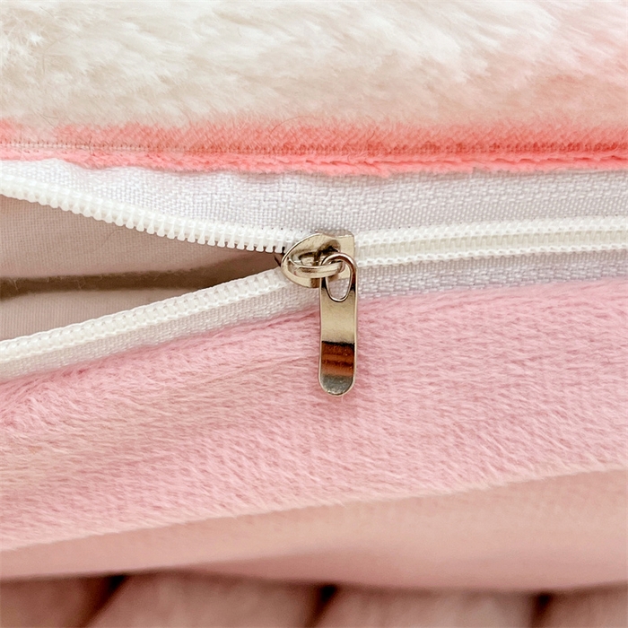 91家纺网 家纺一手货源 找家纺 梦舒羽 2025新款兔毛绒双人枕套牛奶绒加长法兰绒枕芯套法莱绒枕头套-抽条 兔毛绒抽条-梦幻樱粉