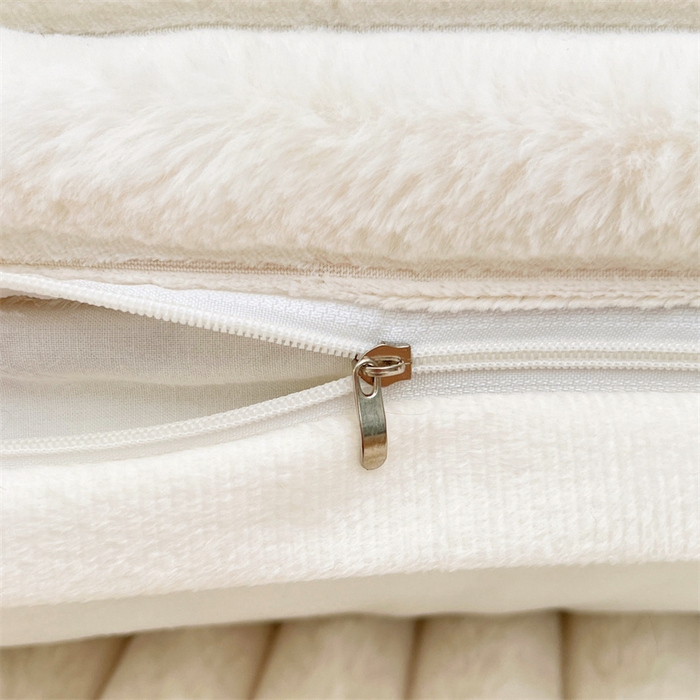 91家纺网 家纺一手货源 找家纺 梦舒羽 2025新款兔毛绒双人枕套牛奶绒加长法兰绒枕芯套法莱绒枕头套-抽条 兔毛绒抽条-晨曦白