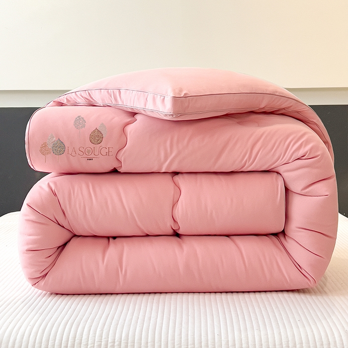 91家纺网 家纺一手货源 找家纺 丽莱美家纺 2025新款牛奶棉新疆羽丝绵被被子被芯-云柔系列 云柔-粉