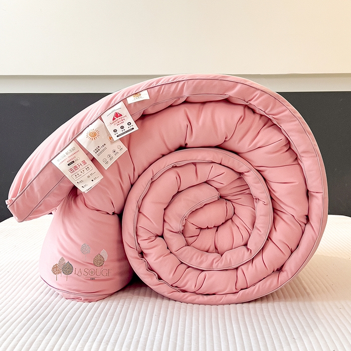 91家纺网 家纺一手货源 找家纺 丽莱美家纺 2025新款牛奶棉新疆羽丝绵被被子被芯-云柔系列 云柔-粉