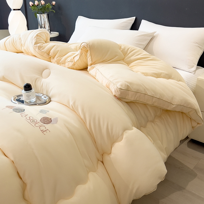 91家纺网 家纺一手货源 找家纺 丽莱美家纺 2025新款牛奶棉新疆羽丝绵被被子被芯-云柔系列 云柔-黄