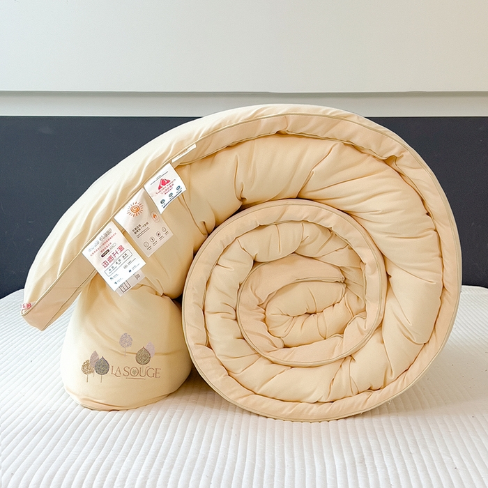 91家纺网 家纺一手货源 找家纺 丽莱美家纺 2025新款牛奶棉新疆羽丝绵被被子被芯-云柔系列 云柔-黄