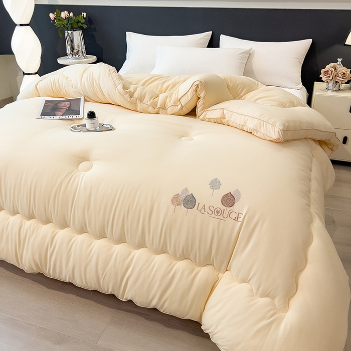 91家纺网 家纺一手货源 找家纺 丽莱美家纺 2025新款牛奶棉新疆羽丝绵被被子被芯-云柔系列 云柔-黄