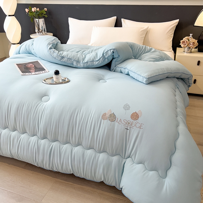 91家纺网 家纺一手货源 找家纺 丽莱美家纺 2025新款牛奶棉新疆羽丝绵被被子被芯-云柔系列 云柔-蓝