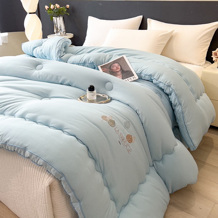 91家纺网 家纺一手货源 找家纺 丽莱美家纺 2025新款牛奶棉新疆羽丝绵被被子被芯-云柔系列 云柔-蓝