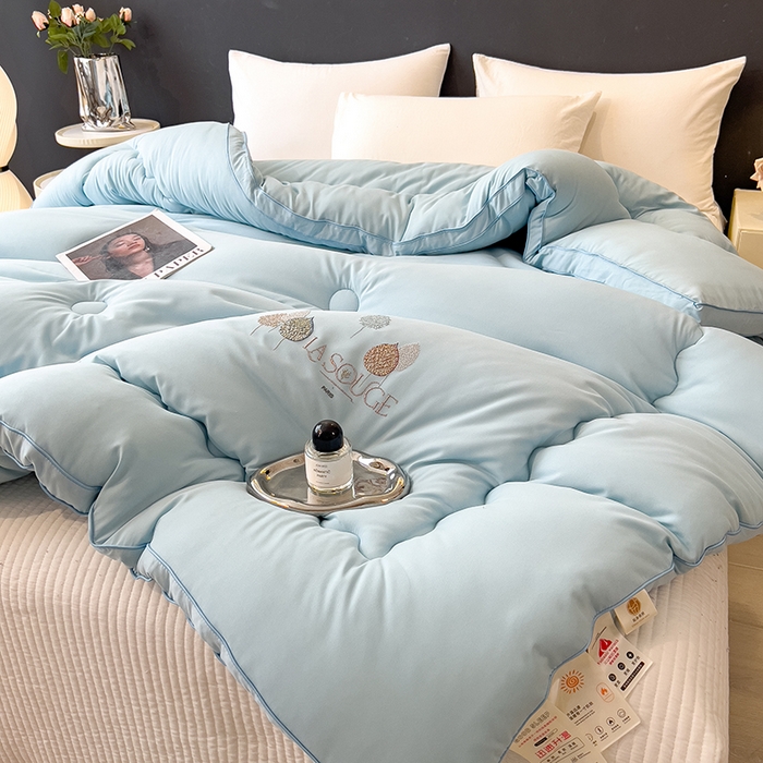 91家纺网 家纺一手货源 找家纺 丽莱美家纺 2025新款牛奶棉新疆羽丝绵被被子被芯-云柔系列 云柔-蓝