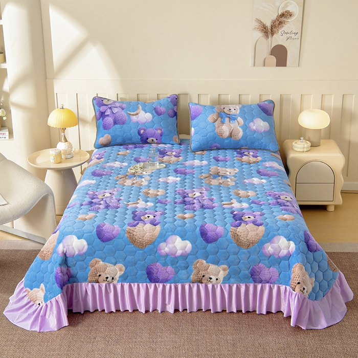 91家纺网 家纺一手货源 找家纺 （总）情煊家纺 2025新款简约加厚A类牛奶绒夹棉印花床盖