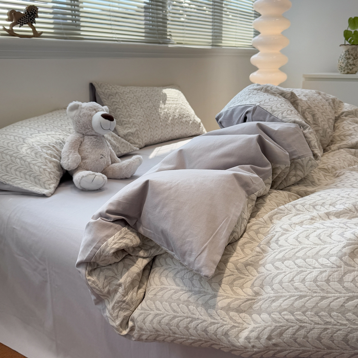 91家纺网 家纺一手货源 找家纺 （总）慕尚家纺 2025新款全棉空气立体提花磨毛四件套